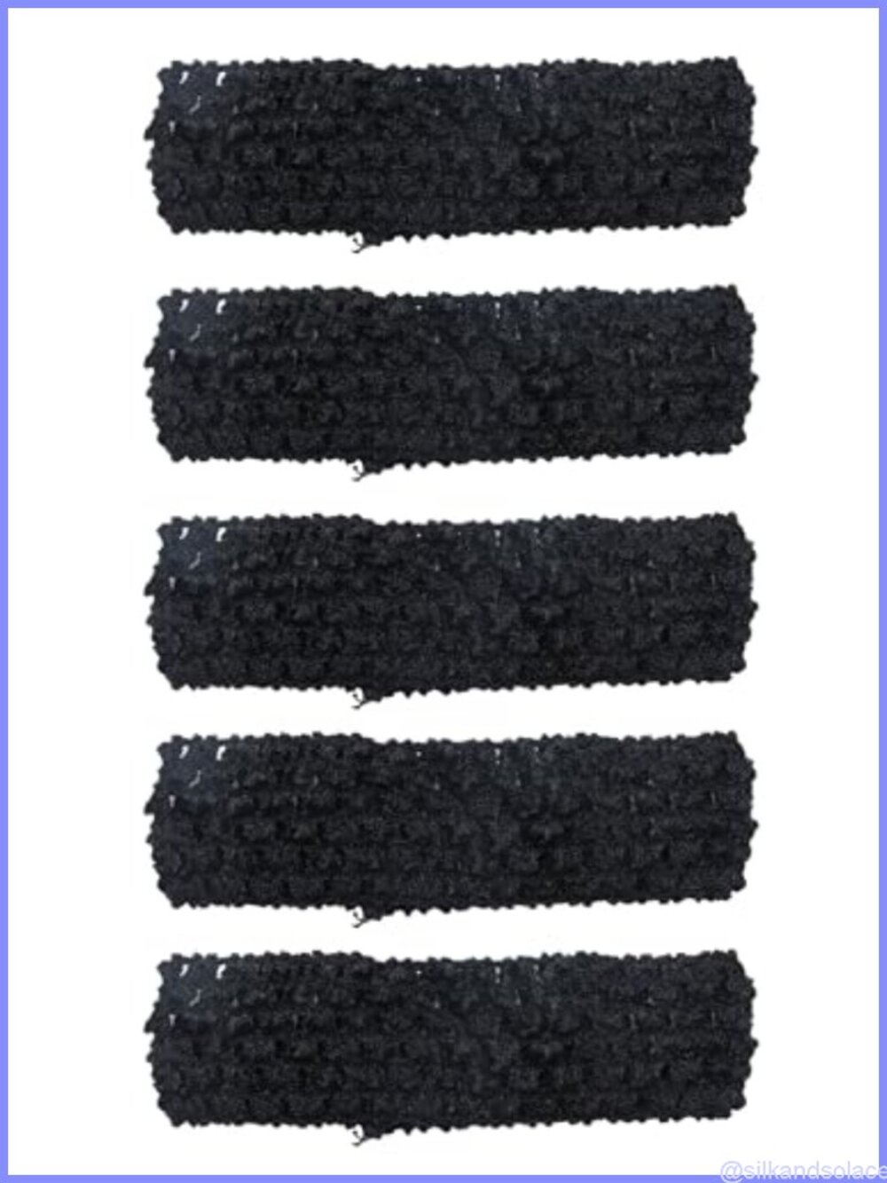 5 Pc Crochet Headbands Polyester Soft Elastic Hair Accessories Set